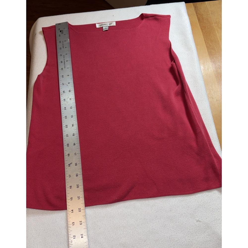 Coldwater Creek Shirt Womens Large Shell Sleeveless Red Tank Top Vintage